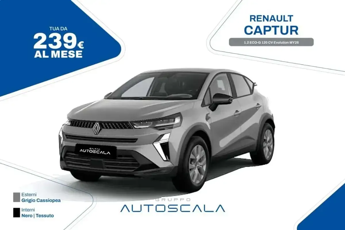 Nuova Renault Captur Evolution 120 CV (88 kW) 2026 Grigio cassiopea SUV