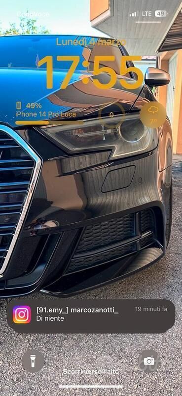 Usata Audi A3 S-Line 110 CV (80 kW) 2017 Nero Utilitaria