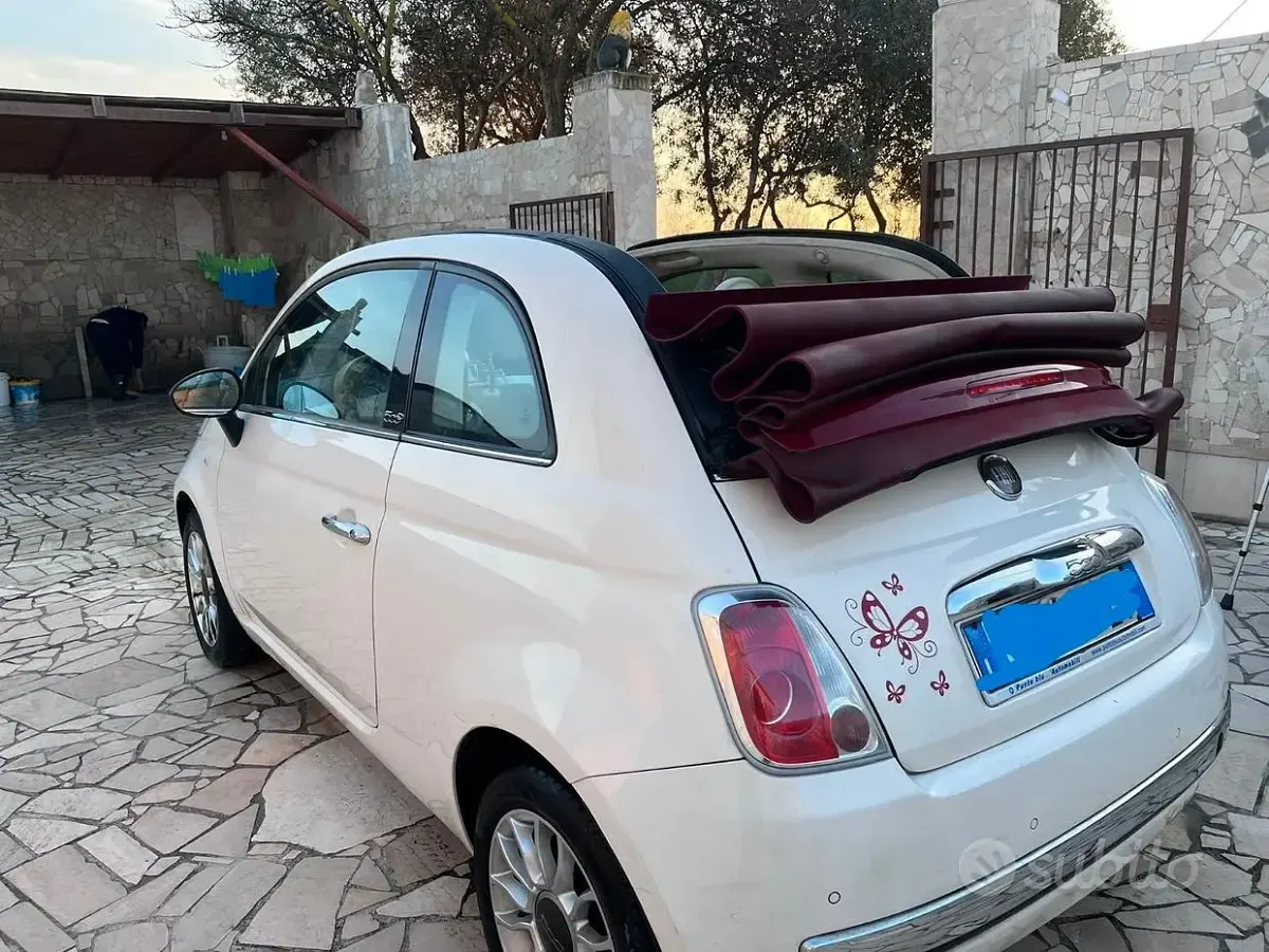 Usata Fiat 500C 95 CV (69 kW) 2011 Bianco Cabrio
