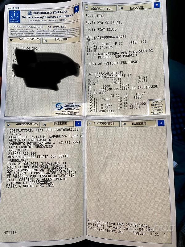 Usata Fiat Scudo 2014 Grigio Furgone