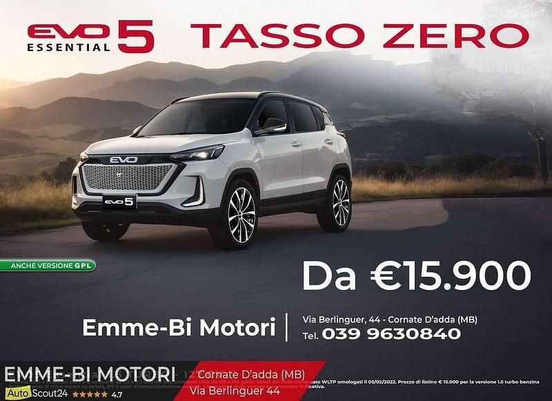 Nuova EVO Evo 5 126 CV (92 kW) 2026 Blu/azzurro SUV