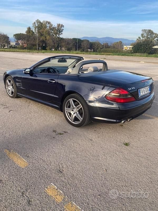 Usata Mercedes SL55 AMG 500 CV (367 kW) 2003 Blu Cabrio