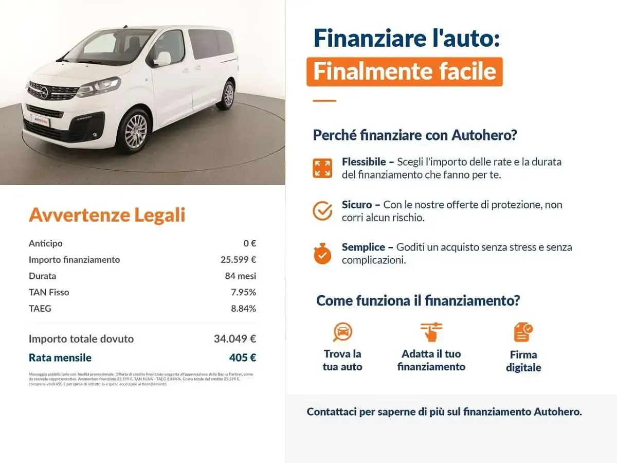Usata Opel Zafira Life Business Edition 145 CV (106 kW) 2021 Bianco Monovolume