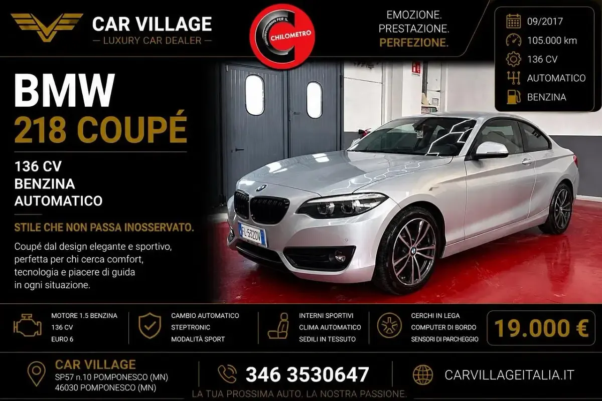 Usata BMW 218 Sport Line 150 CV (110 kW) 2017 Coupé