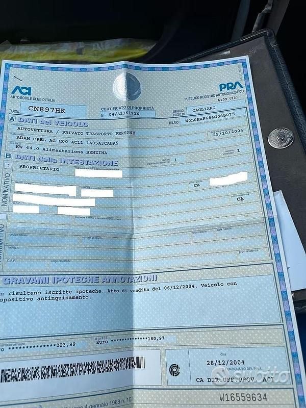 Usata Opel Agila 2004 Bianco Berlina