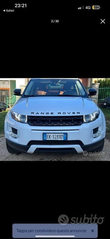 Usata Land Rover Range Rover evoque Prestige 150 CV (110 kW) 2011 Bianco SUV