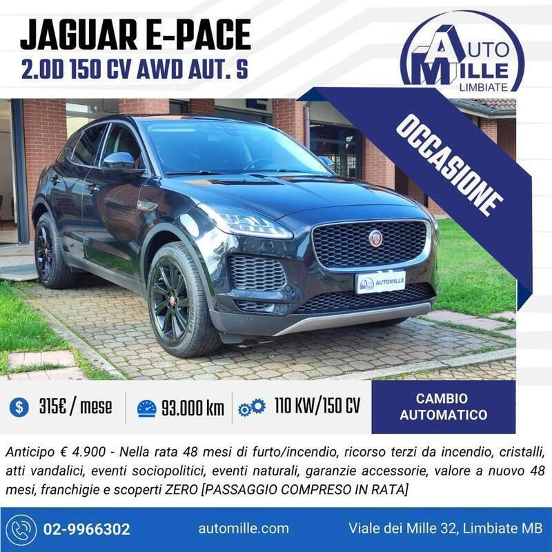 Nero / metallizzato Usata 2019 Jaguar E-Pace S SUV | 23.900 € (Molto cara) - Immagine 1/4