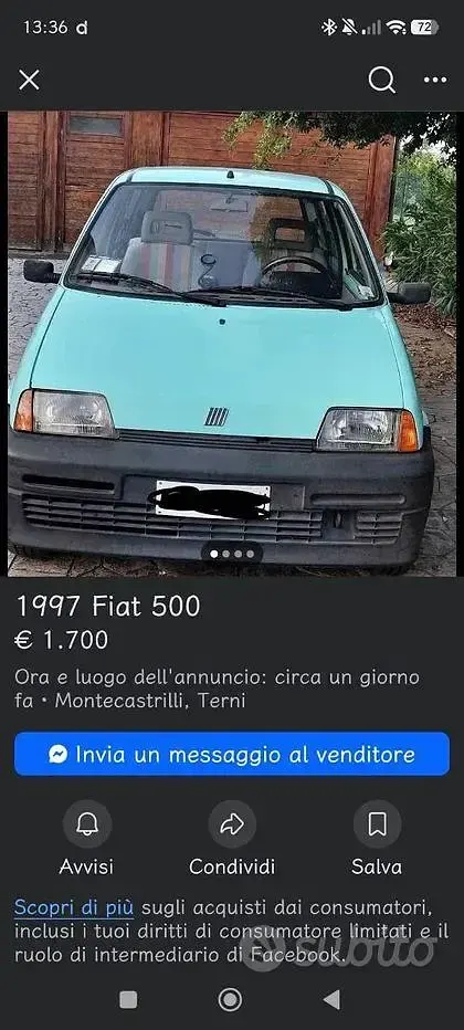 Usata Fiat 500 Young 39 CV (28 kW) 1997 Berlina