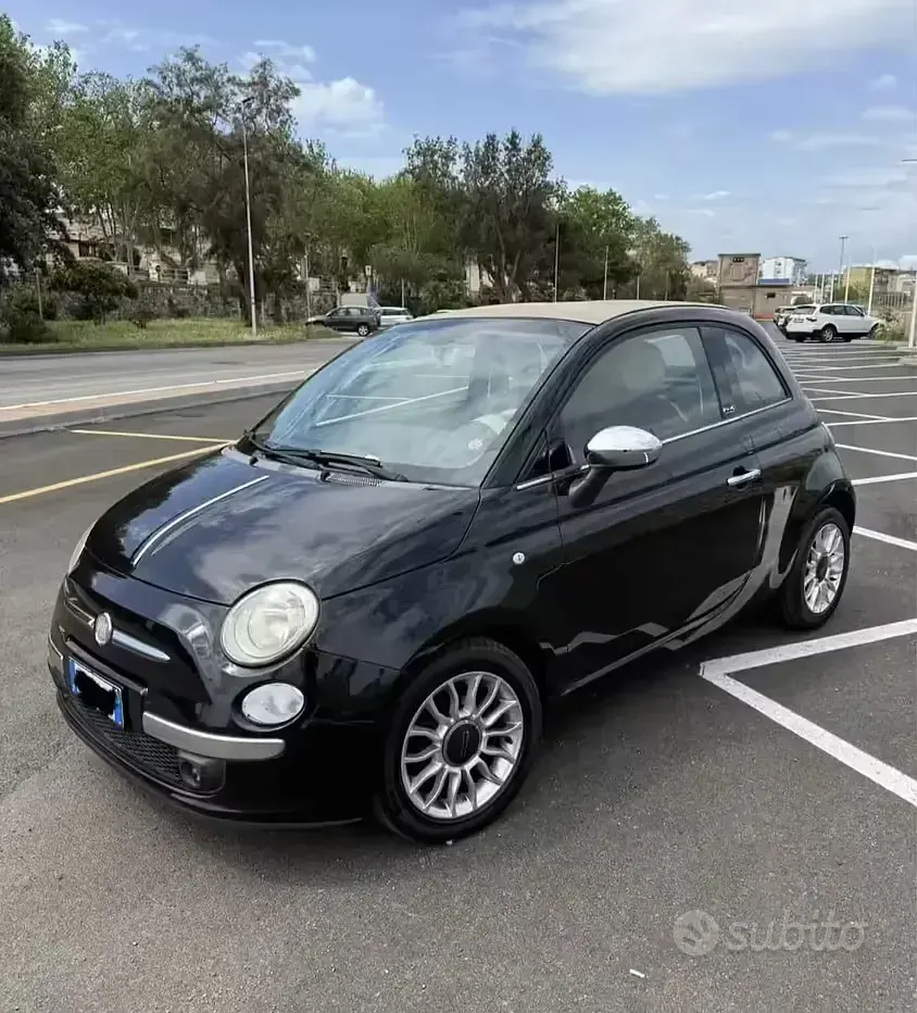 Usata Fiat 500 75 CV (55 kW) 2010 Nero Cabrio