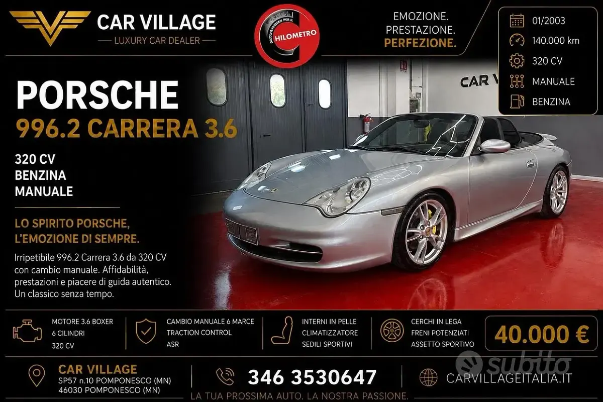 Usata Porsche 911 Carrera Cabriolet 320 CV (235 kW) 2003 Cabrio