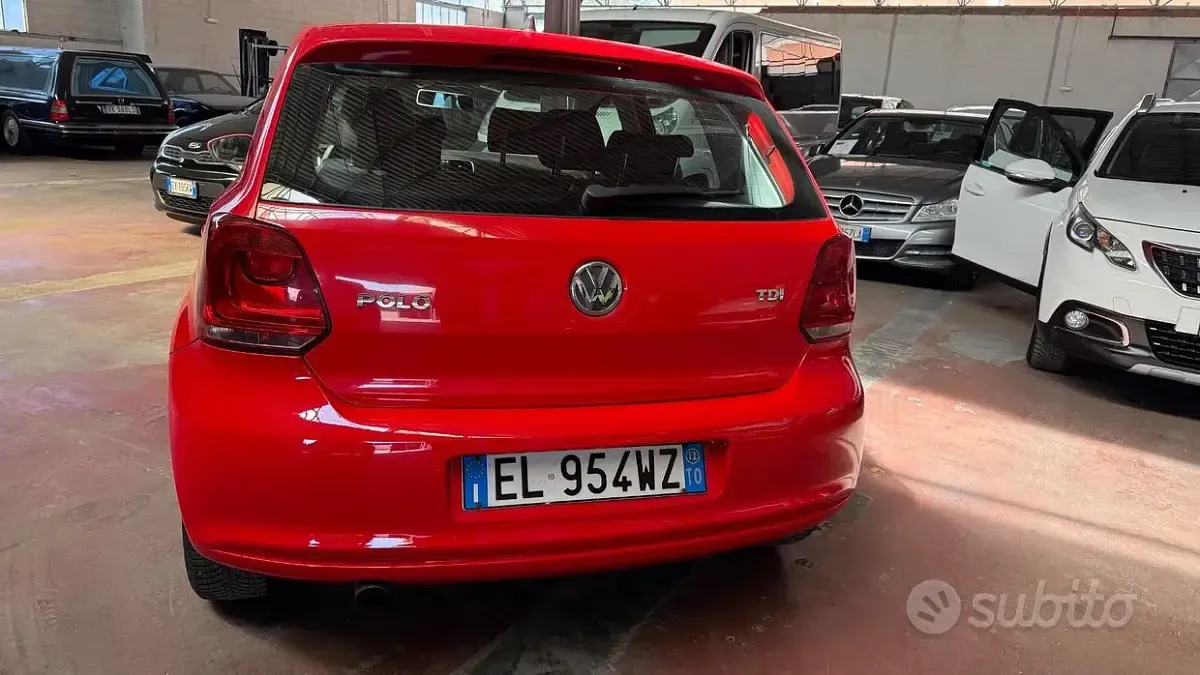 Usata VW Polo Highline 90 CV (66 kW) 2012 Rosso Utilitaria