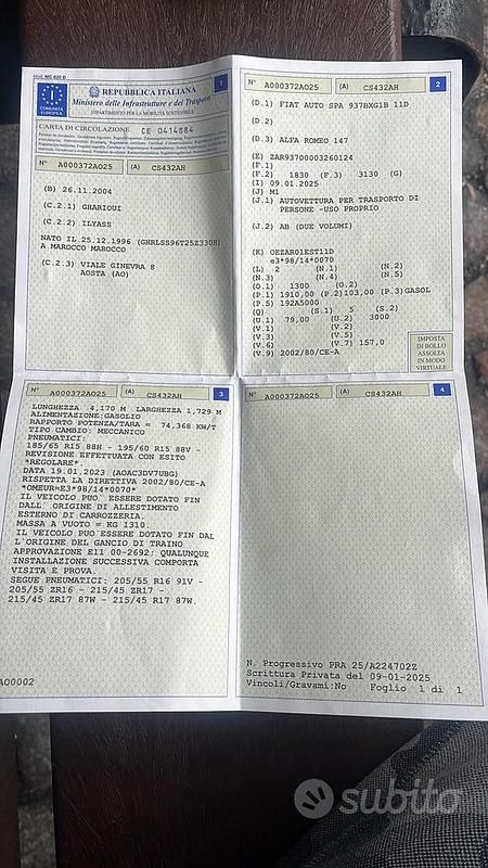 Usata Alfa Romeo 147 2004 Nero Utilitaria