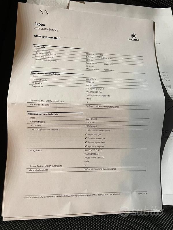 Usata Skoda Octavia G-TEC Executive 110 CV (80 kW) 2018 Grigio Station wagon