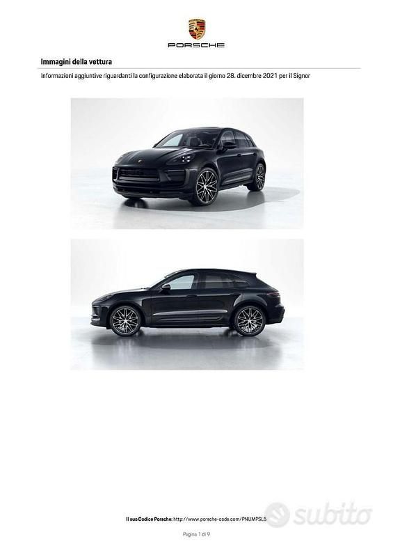 Nero Usata 2022 Porsche Macan SUV | 63.000 € (Cara) - Immagine 1/1