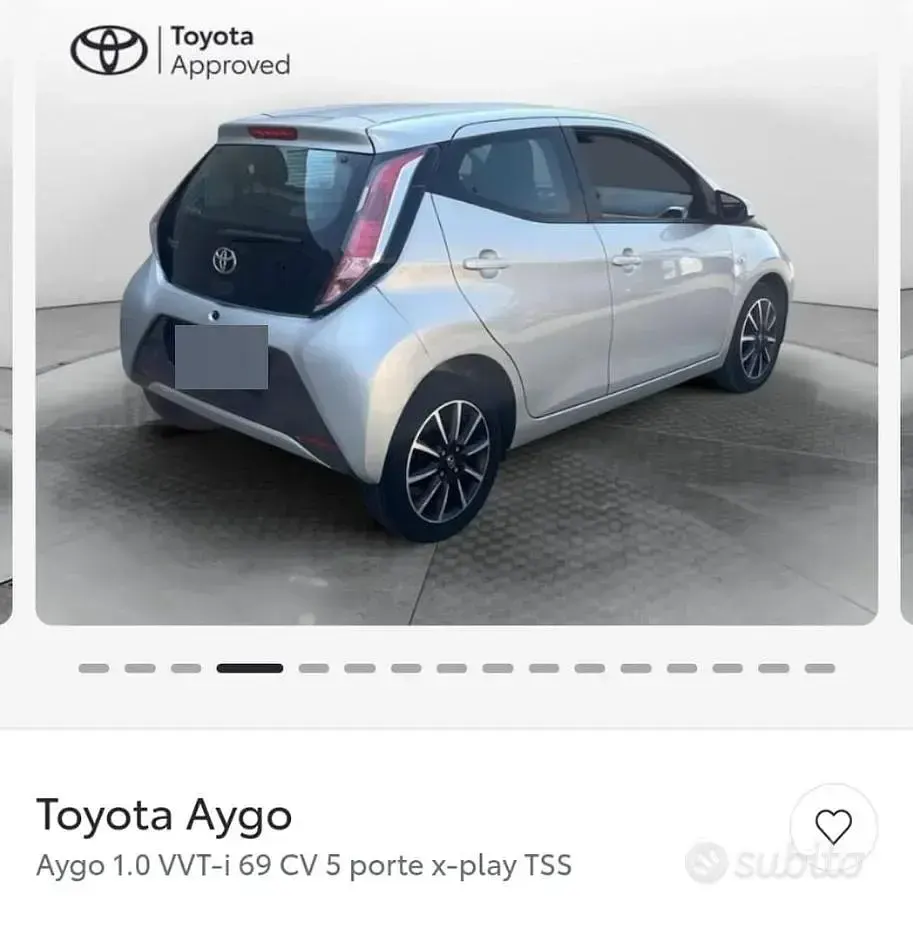 Usata Toyota Aygo 69 CV (50 kW) 2017 Grigio Utilitaria