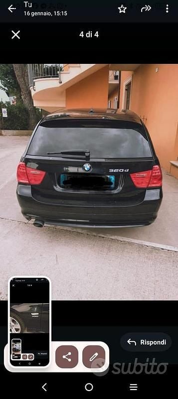 Usata BMW 320 184 CV (135 kW) 2012 Nero Berlina