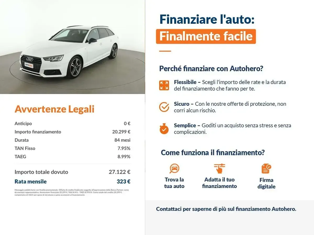 Usata Audi A4 Sport 190 CV (139 kW) 2018 Bianco Station wagon
