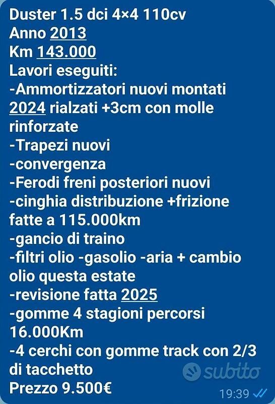 Bianco Usata 2013 Dacia Duster Tre volumi | 9500 € (Molto cara) - Immagine 1/4