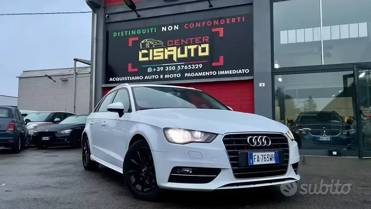 Usata Audi A3 Attraction 110 CV (80 kW) 2014 Bianco Berlina