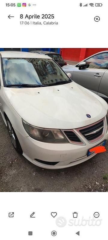 Usata Saab 9-3 150 CV (110 kW) 2009 Bianco Berlina