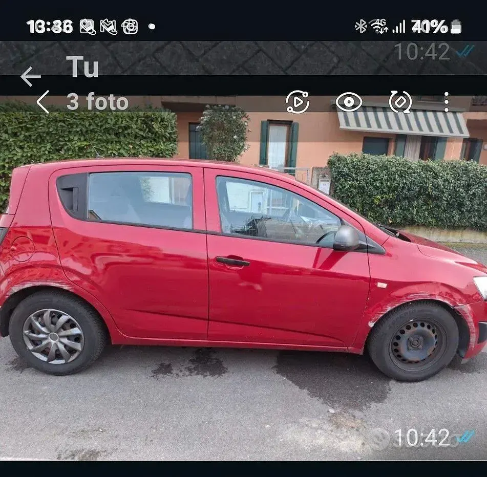 Usata Chevrolet Aveo 69 CV (50 kW) 2012 Rosso Berlina