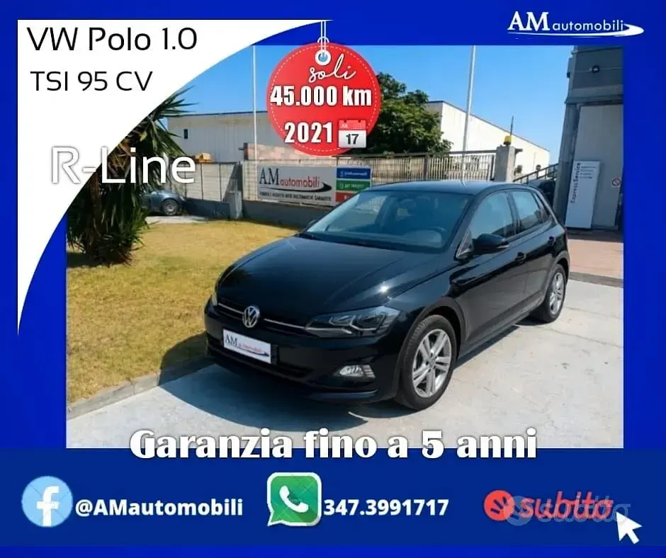Usata VW Polo R-line 95 CV (69 kW) 2021 Nero Utilitaria