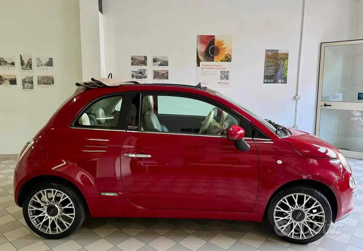 Usata Fiat 500C Lounge 70 CV (51 kW) 2010 Rosso Cabrio