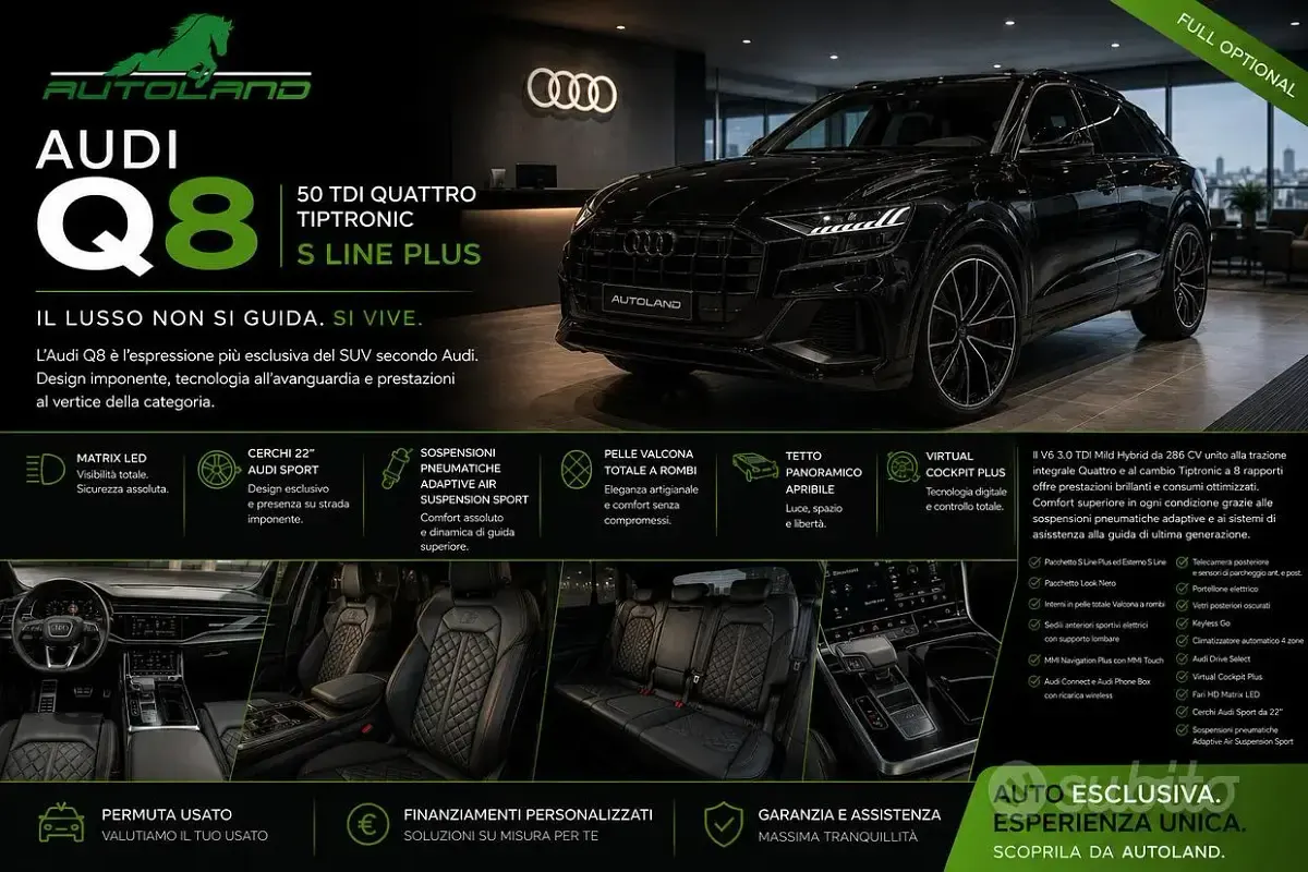 Usata Audi Q8 S-Line 286 CV (210 kW) 2020 Nero SUV