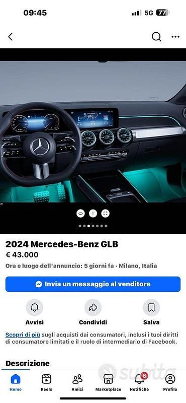 Usata Mercedes GLB200 Premium 163 CV (119 kW) 2024 Grigio SUV
