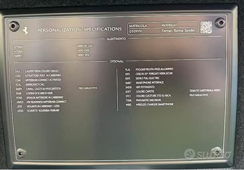 Usata Ferrari Roma 620 CV (456 kW) 2025 Nero Cabrio