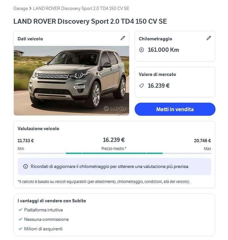 Usata Land Rover Discovery Sport Pure 150 CV (110 kW) 2017 Bianco SUV