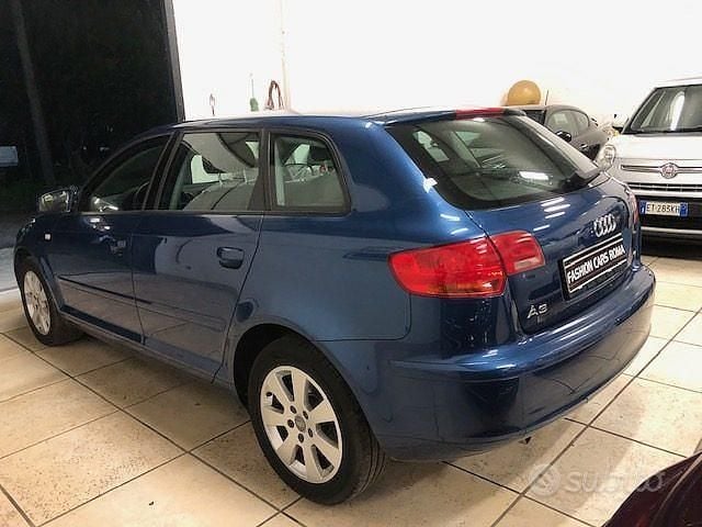 Usata Audi A3 Ambiente 102 CV (75 kW) 2008 Blu Utilitaria