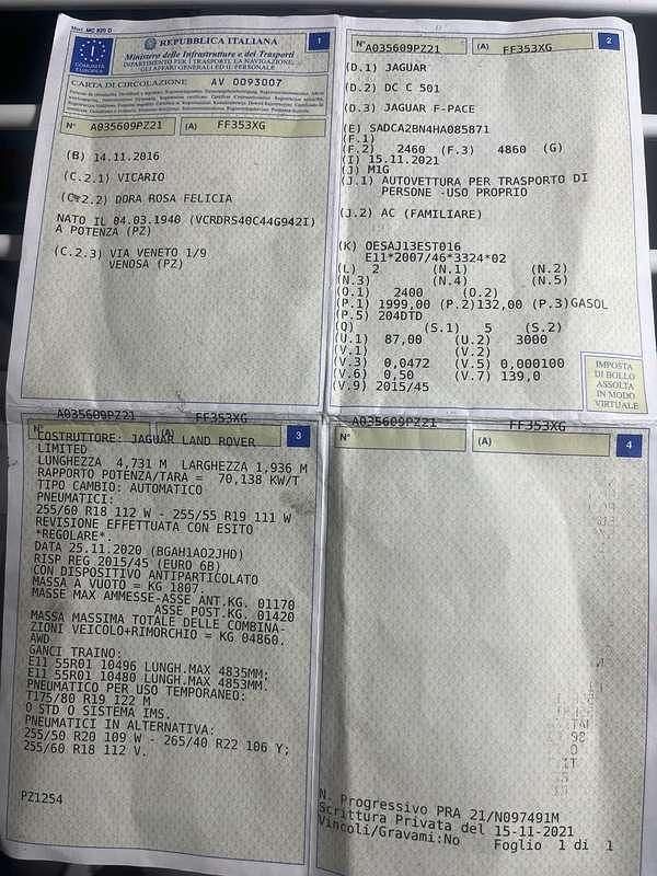 Usata Jaguar F-Pace Prestige 179 CV (131 kW) 2016 Nero SUV