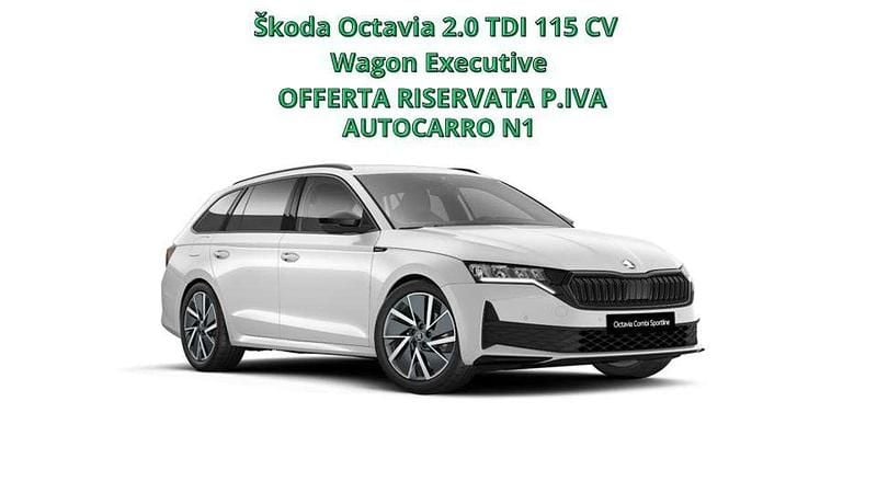 Nuova Skoda Octavia Executive 116 CV (85 kW) 2025 Bianco Station wagon
