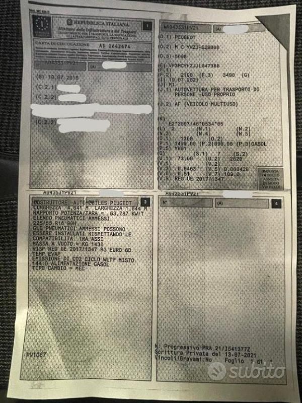 Usata Peugeot 5008 Allure 131 CV (96 kW) 2018 Bianco SUV