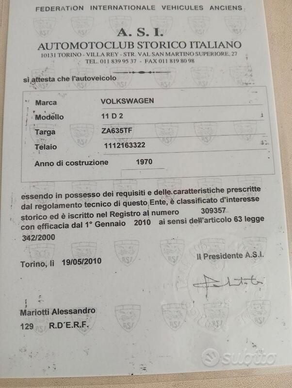 Usata VW Beetle 1970 Blu Utilitaria