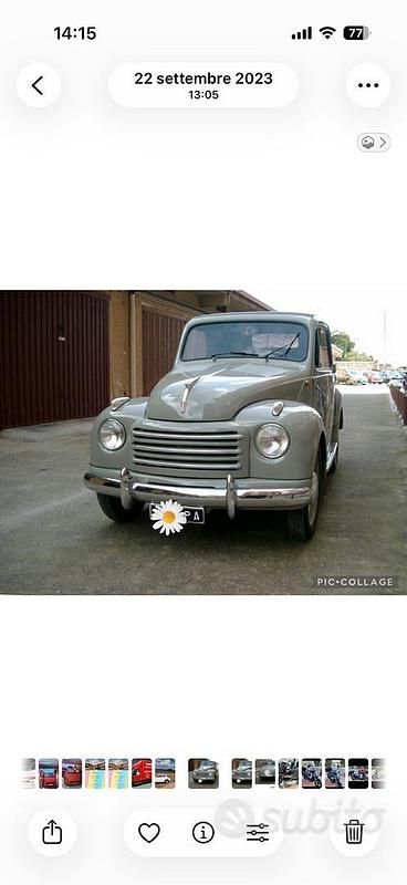 Usata Fiat Topolino 1950 Verde Utilitaria