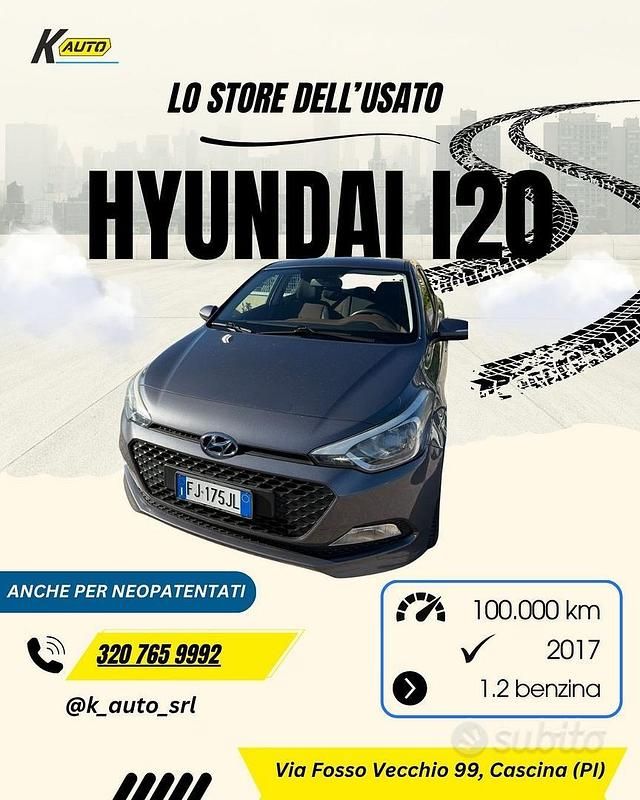 Usata Hyundai i20 75 CV (55 kW) 2017 Grigio Berlina