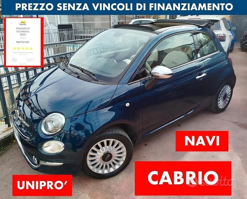 Usata Fiat 500C 85 CV (62 kW) 2018 Blu Cabrio