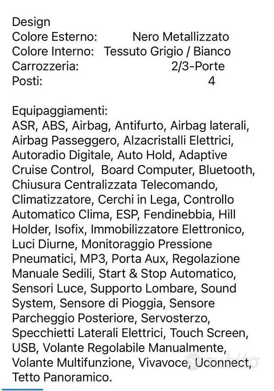 Usata Fiat 500 69 CV (50 kW) 2019 Nero Berlina