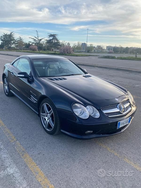 Usata Mercedes SL55 AMG 500 CV (367 kW) 2003 Blu Cabrio