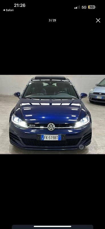 Usata VW Golf VII GTD 183 CV (134 kW) 2017 Blu Berlina
