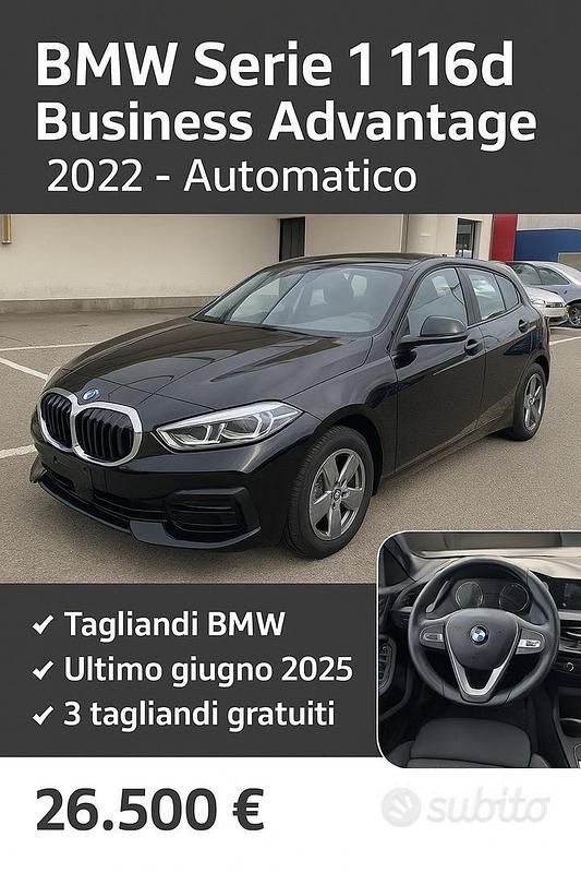 Usata BMW 116 Advantage 116 CV (85 kW) 2022 Nero Utilitaria