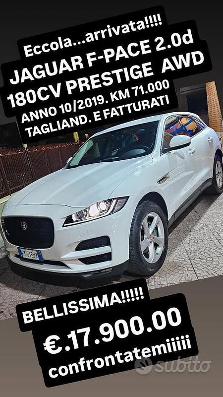 Bianco Usata 2019 Jaguar F-Pace SUV | 17.900 € (Super prezzo) - Immagine 1/4