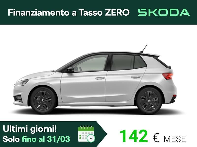 Nuova Skoda Fabia 95 CV (69 kW) 2026 Bianco luna metallizzato nero tulipano p Utilitaria