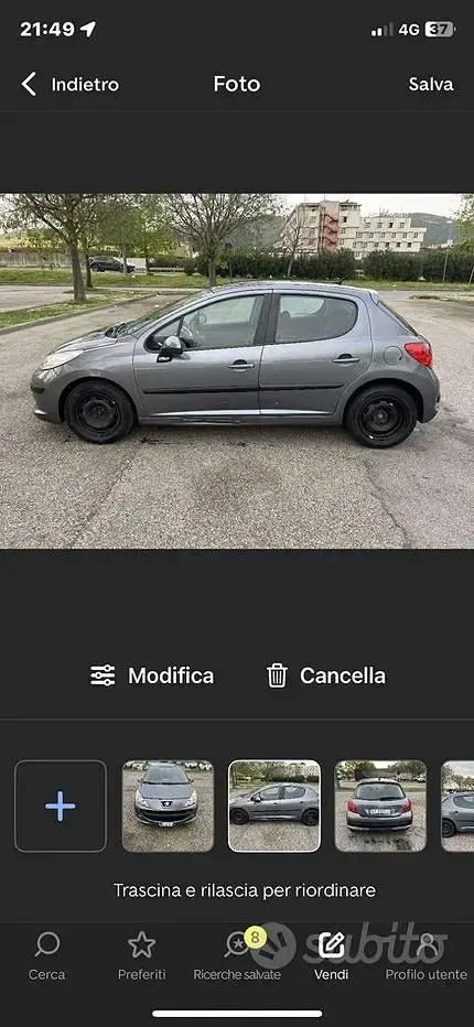 Usata Peugeot 207 73 CV (53 kW) 2009 Grigio Berlina