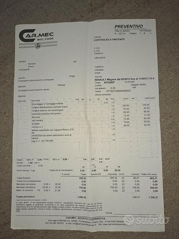 Usata Renault Mégane 110 CV (80 kW) 2012 Station wagon