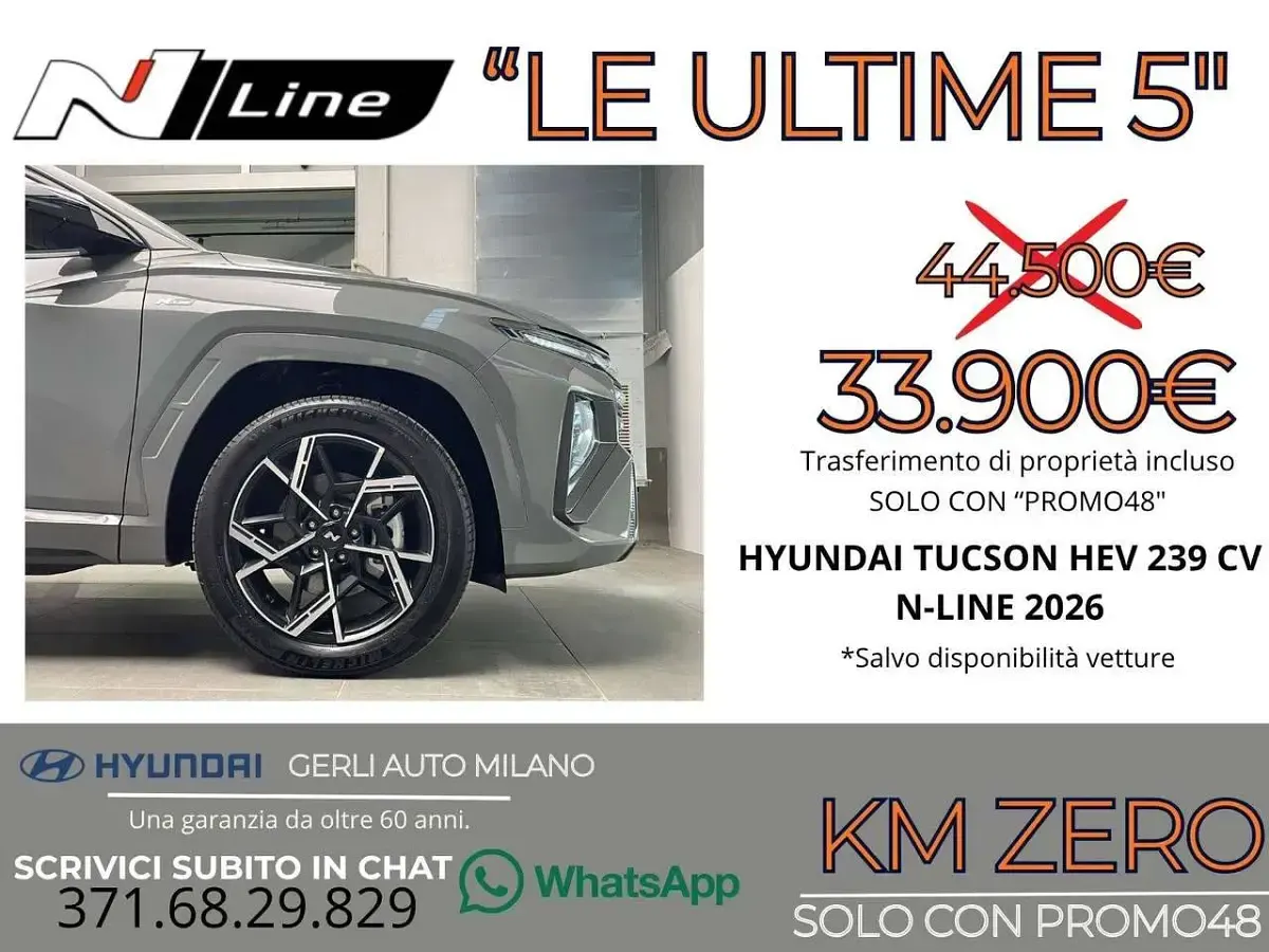Nuova Hyundai Tucson N Line 179 CV (131 kW) 2026 Shadow grey SUV