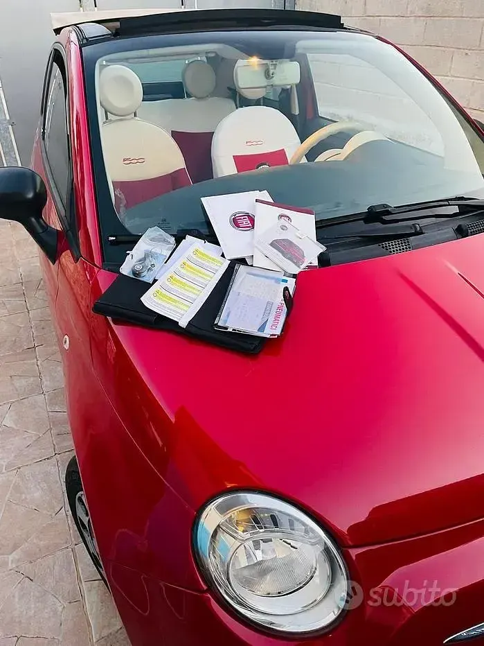 Usata Fiat 500 69 CV (50 kW) 2013 Rosso Cabrio