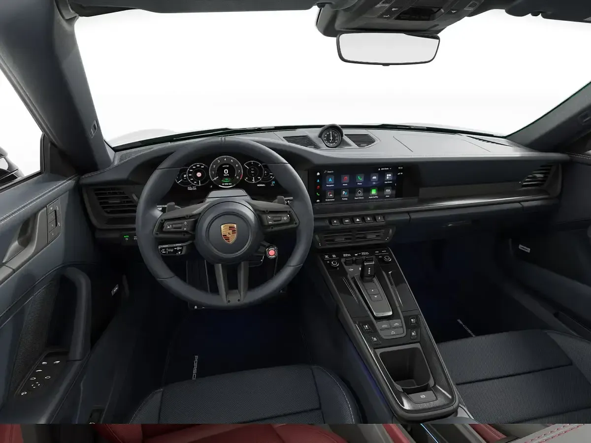Nuova Porsche 911 Carrera 4 GTS 2026 Grigio ghiaccio metallizzato/capote blu Cabrio